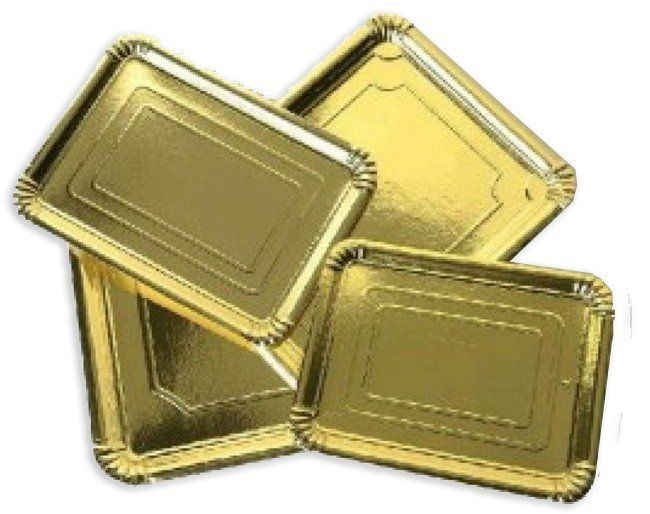 Bandejas de cartón oro o plata