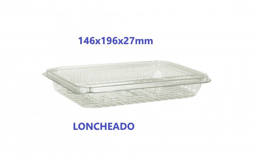 Envase PET loncheados  146x196x27mm.