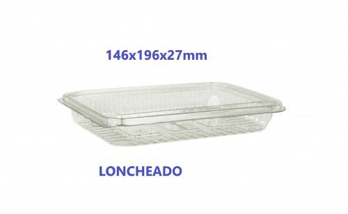 Envase PET loncheados  146x196x27mm