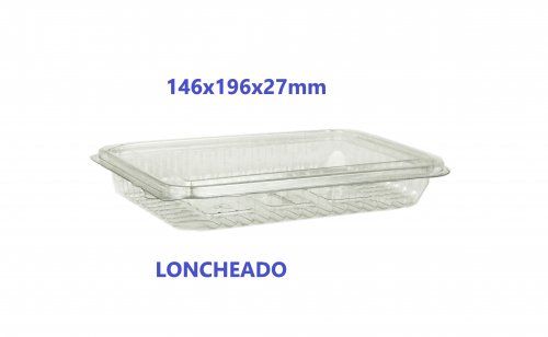 Envase PET loncheados  146x196x27mm.